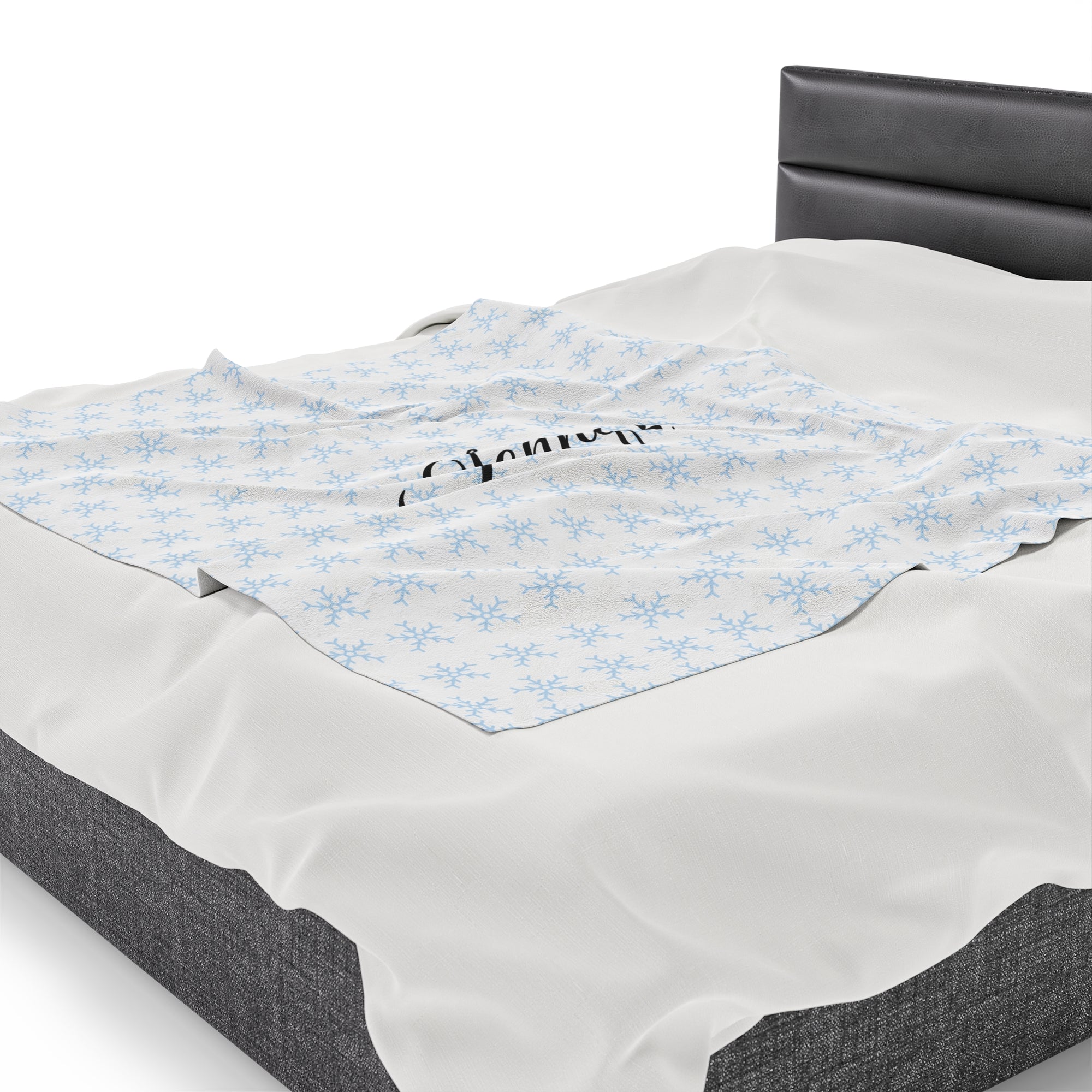 Personalized Winter Snowflake Velveteen Plush Blanket