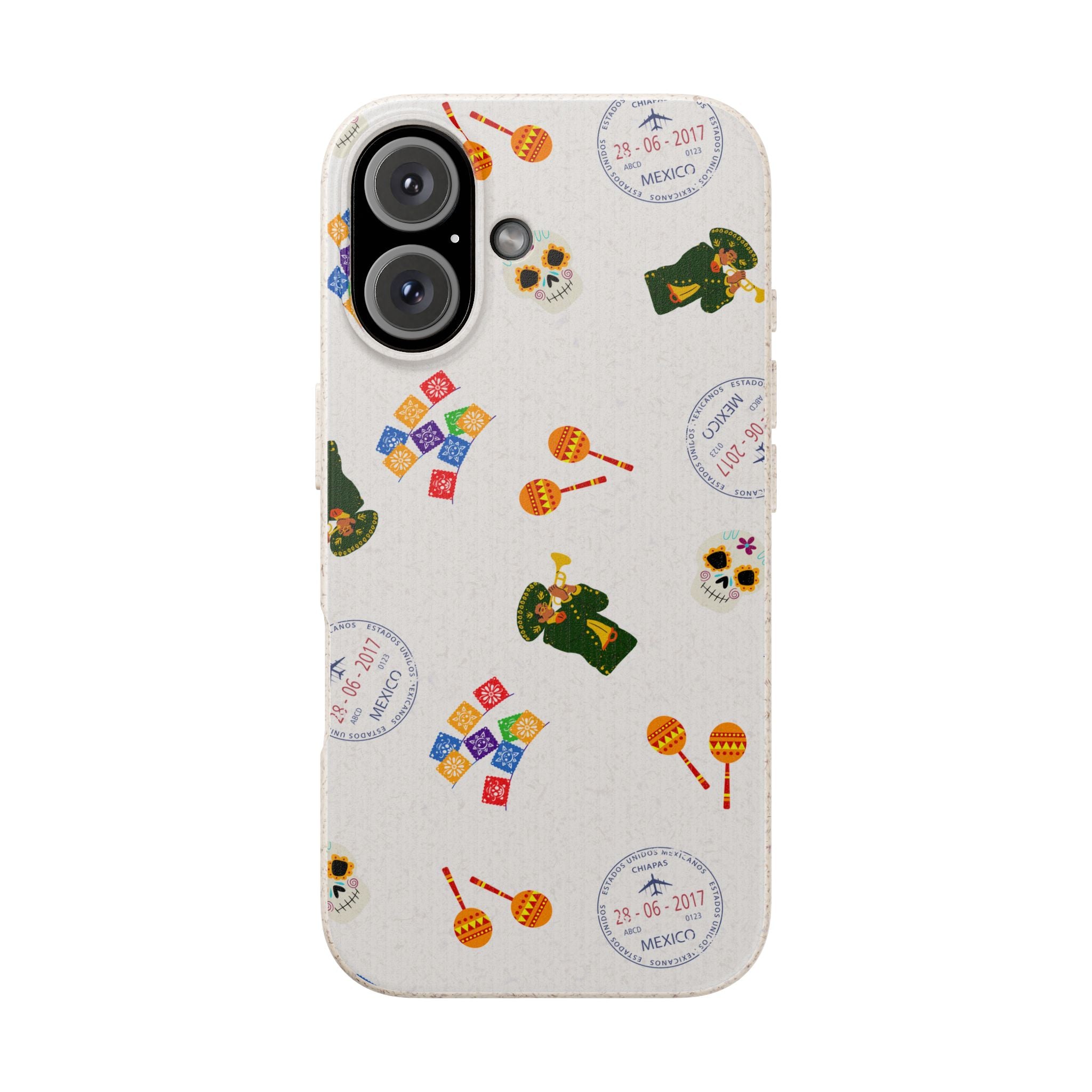 Mexican fiesta Biodegradable Phone Case — Colorful Fiesta Icons Eco iPhone Cover