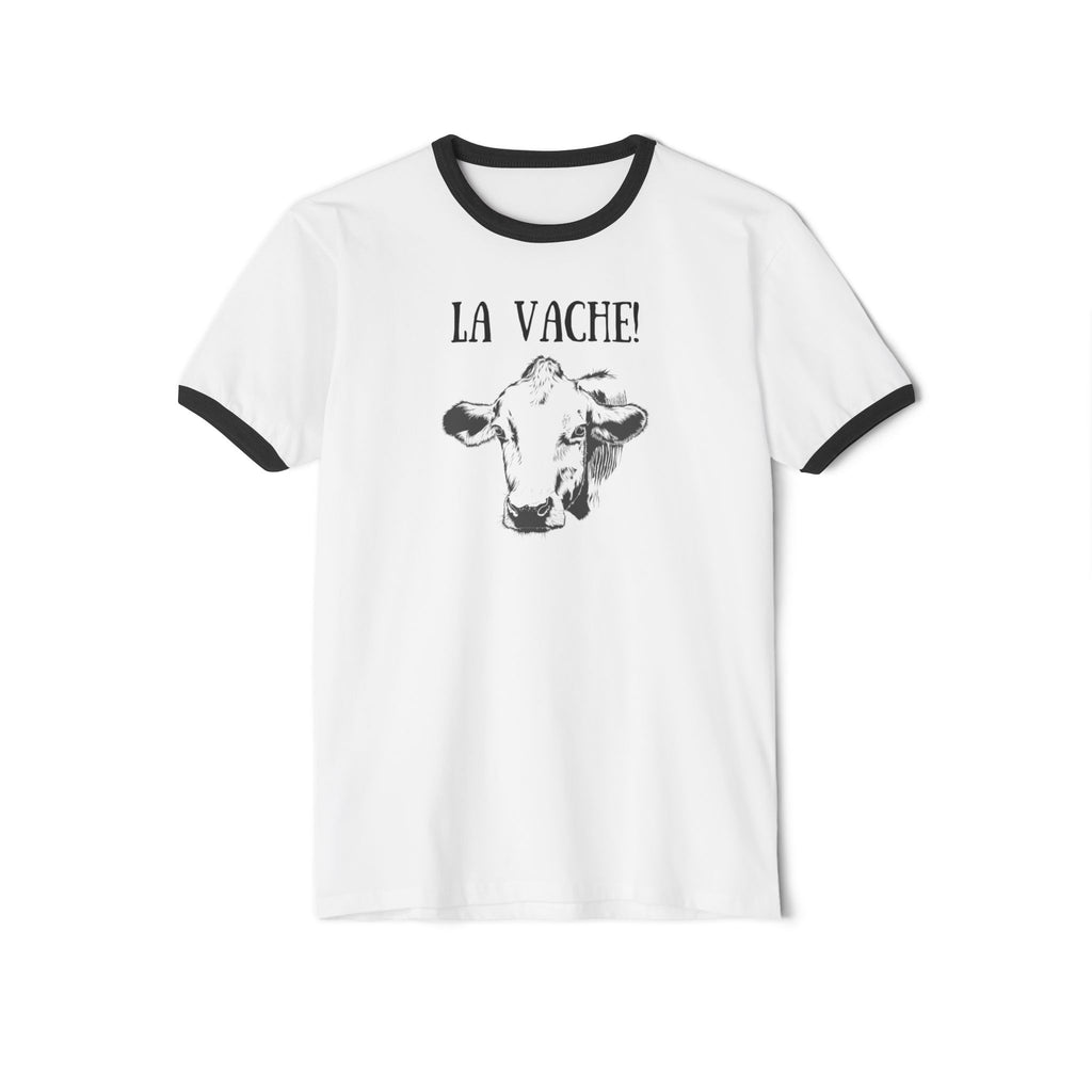 La vache! French tee, Unisex Cotton Ringer T-Shirt, French cow tee, French expressions, French teacher gifts