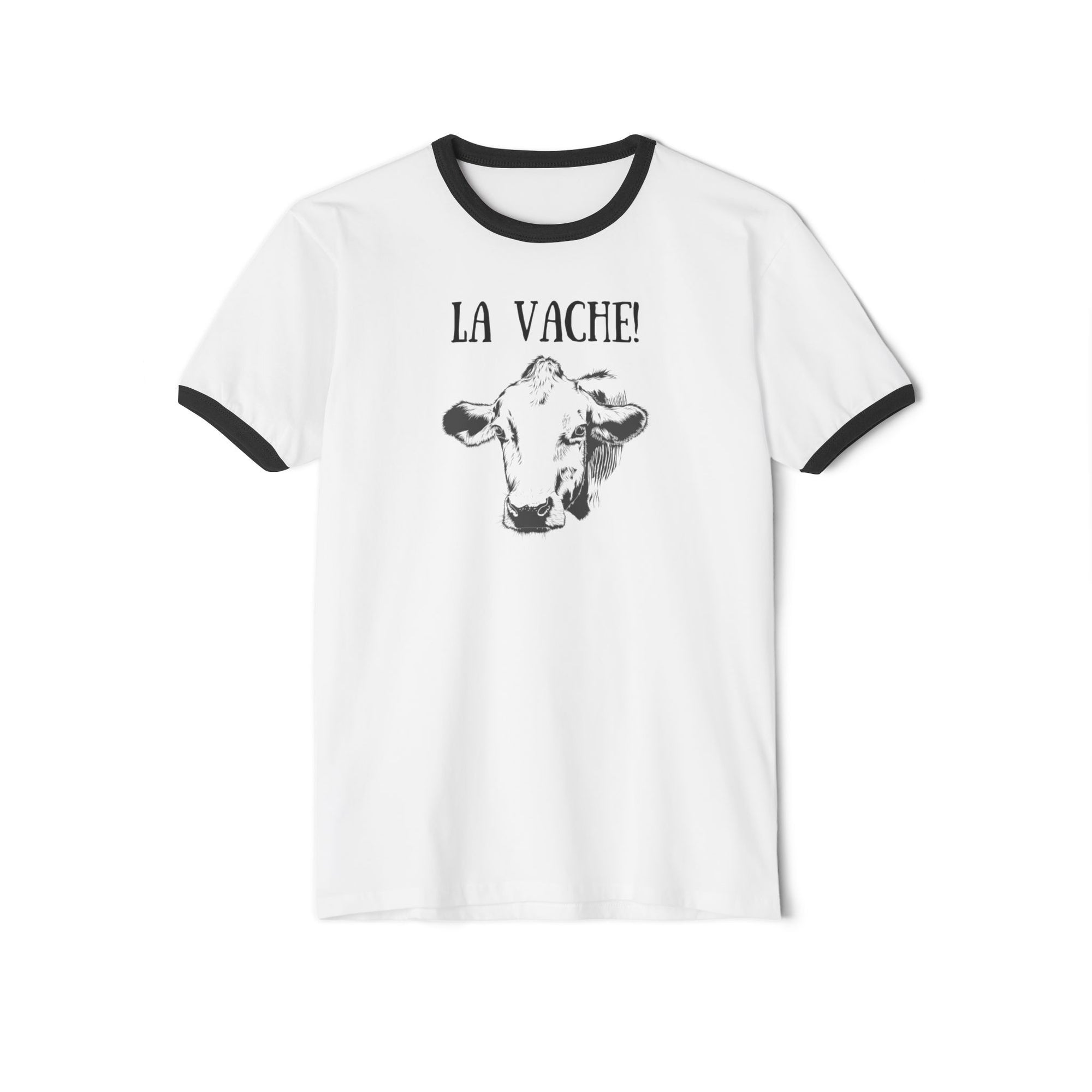 La vache! French tee, Unisex Cotton Ringer T-Shirt, French cow tee, French expressions, French teacher gifts