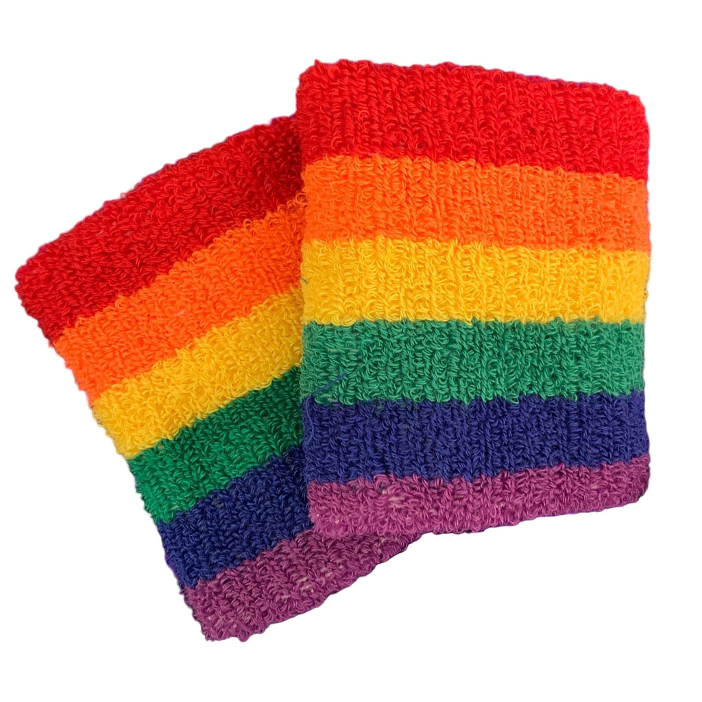 '80s Style Rainbow Wristbands | Absorbent Stretch Exercise Cuffs Apparel & Accessories La Vie Bien '80s Style Rainbow Wristbands | Absorbent Stretch Exercise Cuffs