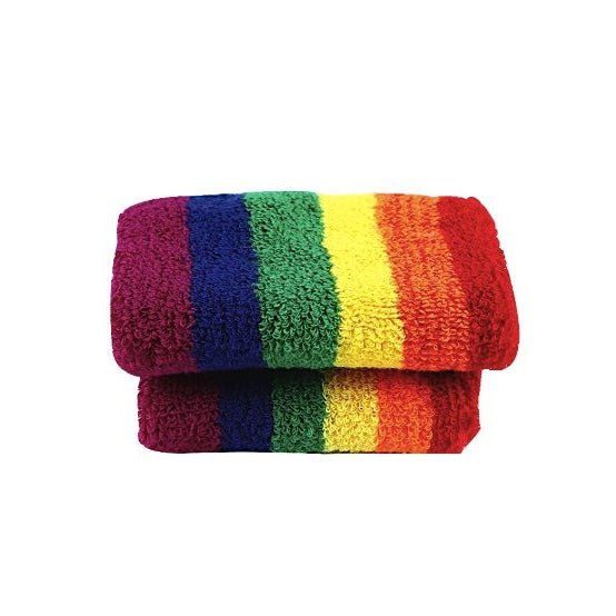 '80s Style Rainbow Wristbands | Absorbent Stretch Exercise Cuffs Apparel & Accessories La Vie Bien '80s Style Rainbow Wristbands | Absorbent Stretch Exercise Cuffs