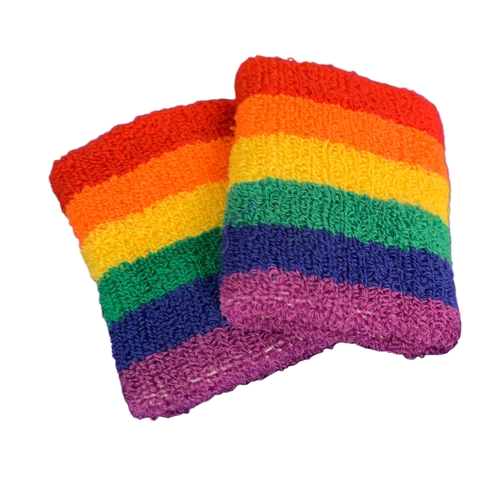 '80s Style Rainbow Wristbands | Absorbent Stretch Exercise Cuffs Apparel & Accessories La Vie Bien '80s Style Rainbow Wristbands | Absorbent Stretch Exercise Cuffs