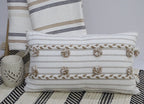 Handwoven 14" X 24" Throw Pillow with Poms