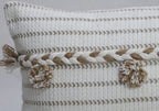 Handwoven 14" X 24" Throw Pillow with Poms
