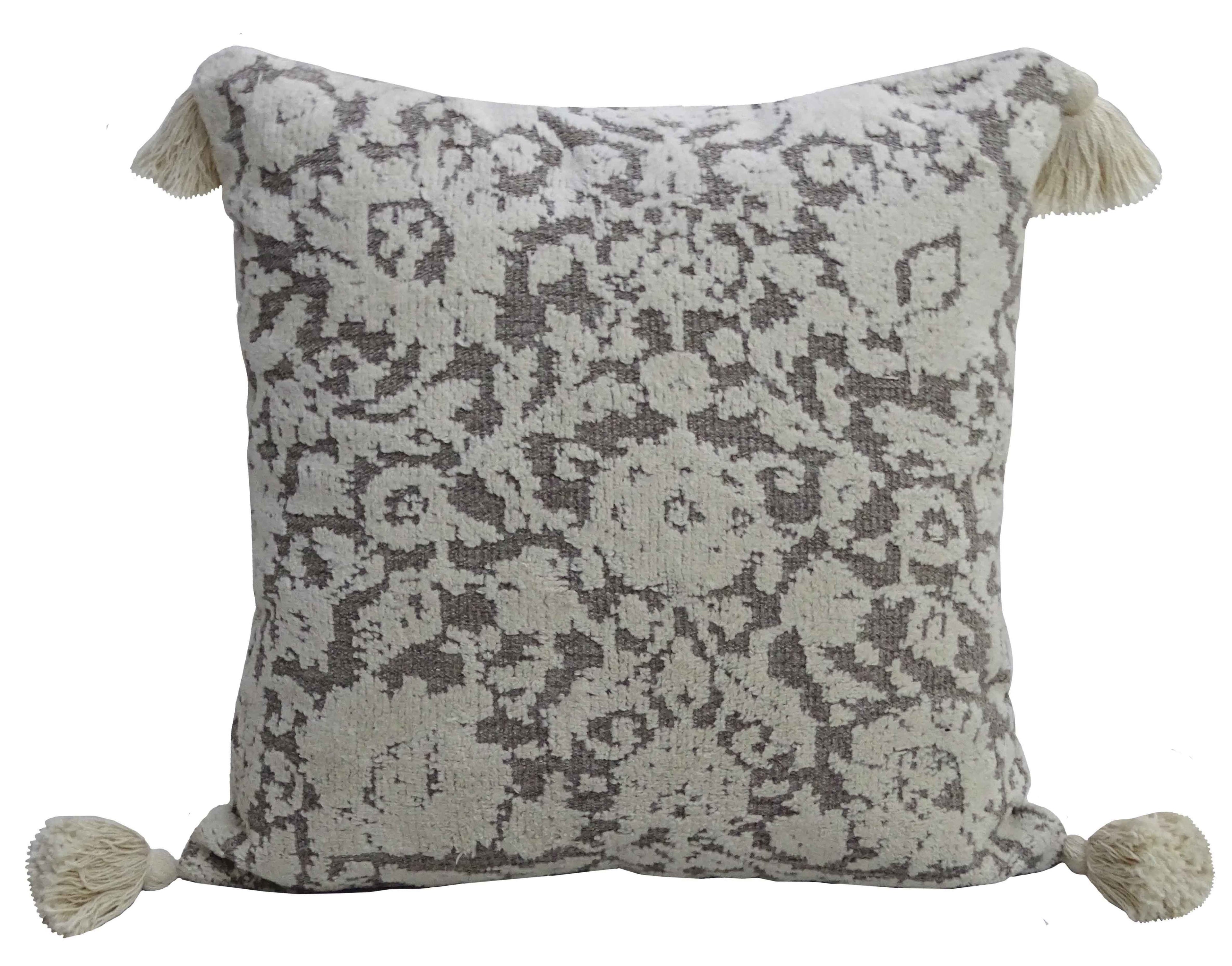 Throw Pillow with Tassels 20" x 20" Insert Included