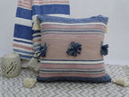 Throw Pillow with Tassels and Pom-Poms 20" x 20" Insert Included