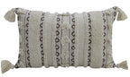 Handwoven 14"X 24" Throw Pillow with Fringes
