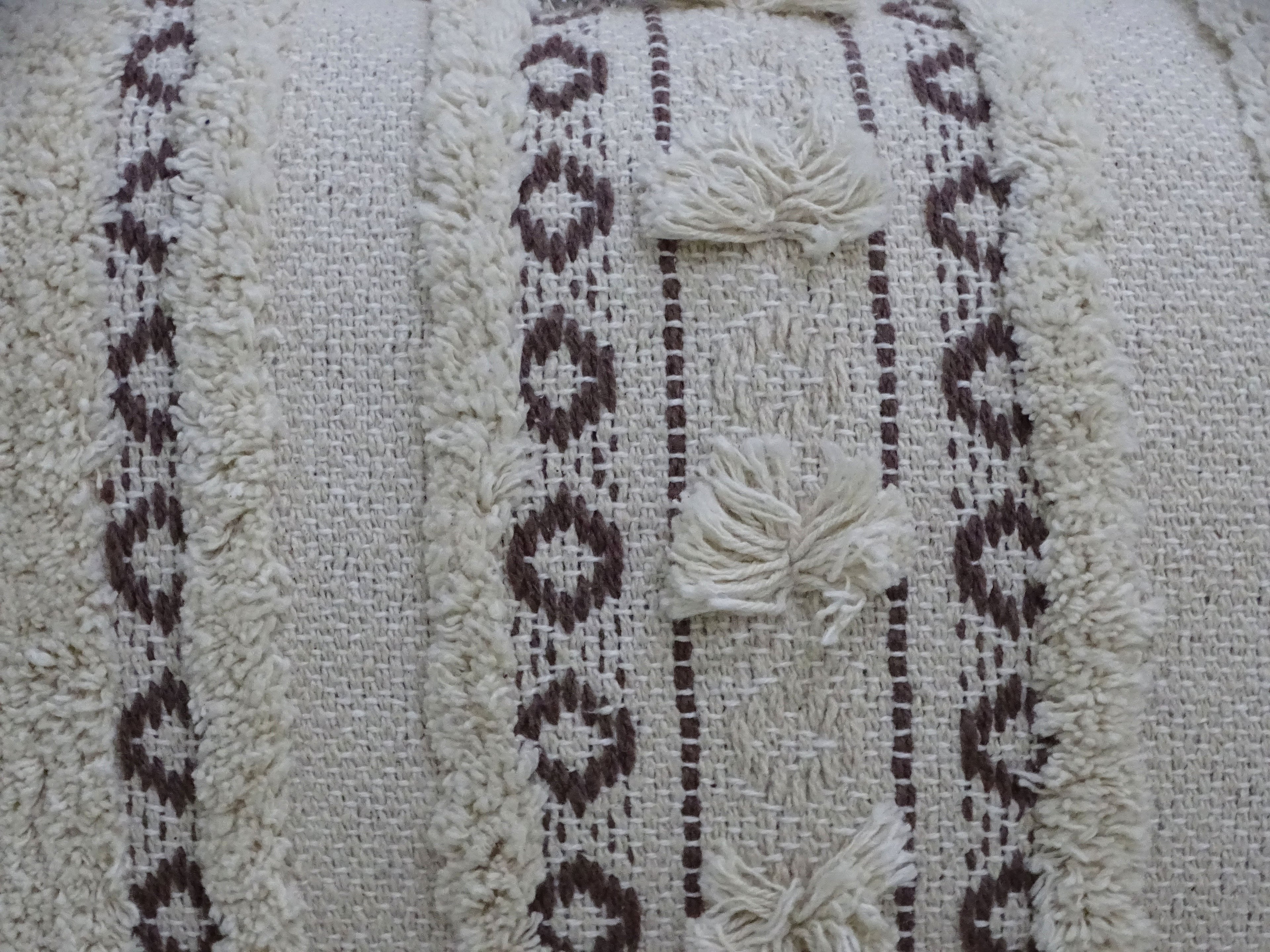 Handwoven 14"X 24" Throw Pillow with Fringes