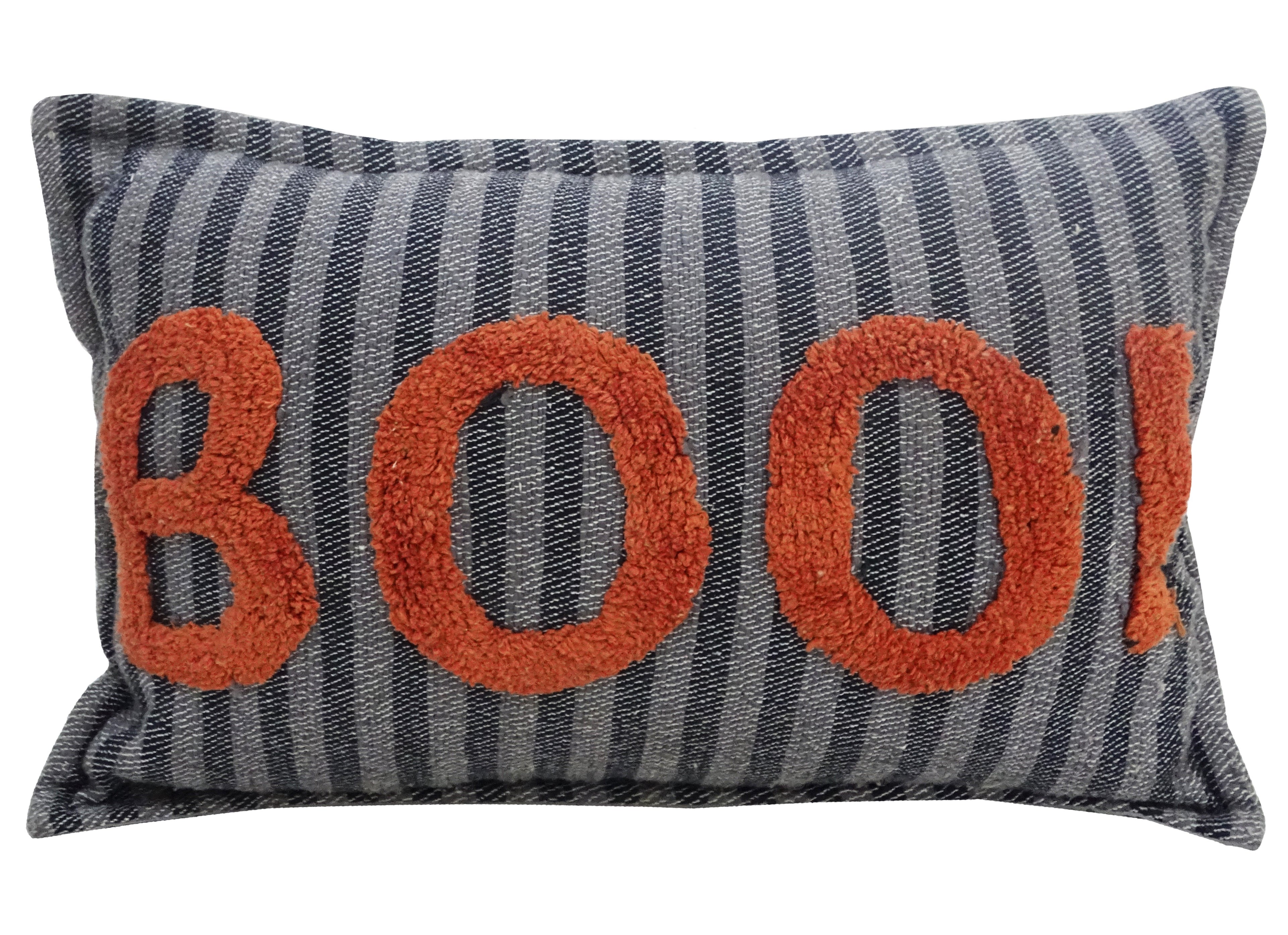 Halloween Throw Pillow Texted BOO! 14" x 24"