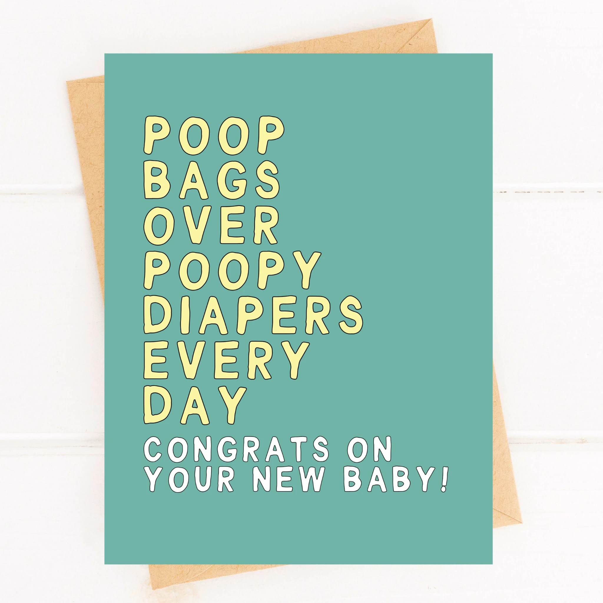Funny New Puppy Card for Puppy Shower New Dog Parent Card Poop Bags by Five Dot Post