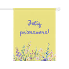 Feliz primavera floral Spring Garden Banner by Printify