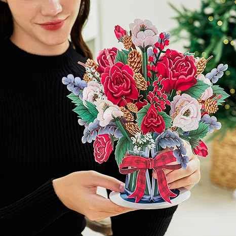 HugePop Joyous Flower Bouquet Pop Up Christmas Card by Paper Love