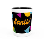 Santé! French cheers Shot Glass, Retro Geometric Party Design by Printify