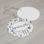 Joyeuse fêtes Ceramic Ornament (Happy Holidays) - French by Printify