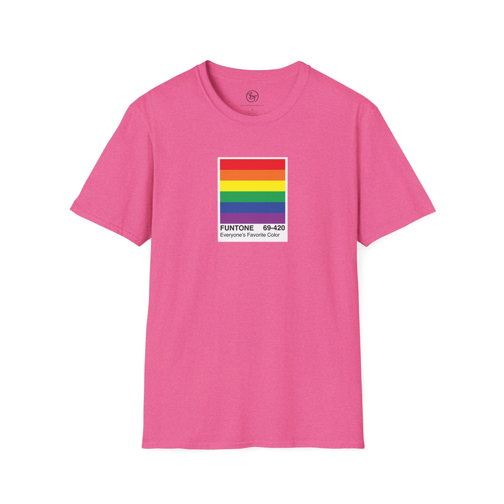 Bespattered Facade Everyone's Favorite Color Rainbow "Funtone" Chip Unisex Softstyle T-Shirt