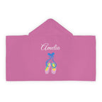 Kid's personalized ballet slippers hooded bath towel by Printify