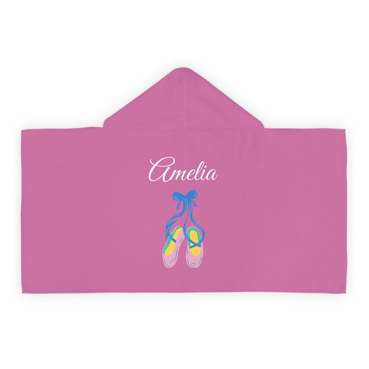 Kid's personalized ballet slippers hooded bath towel