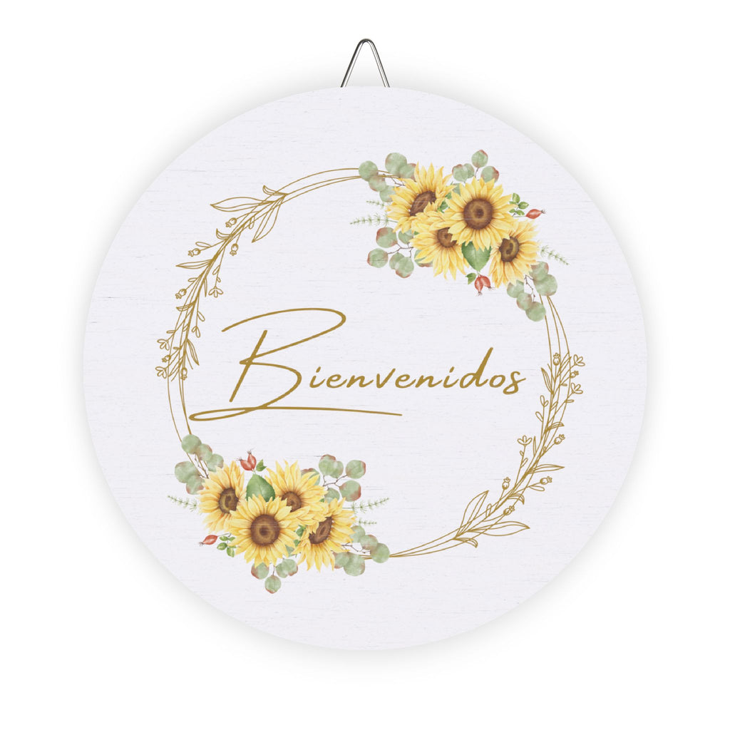 Bienvenidos Sunflower Welcome Sign for Front Door