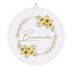 Bienvenidos Sunflower Welcome Sign for Front Door by Printify