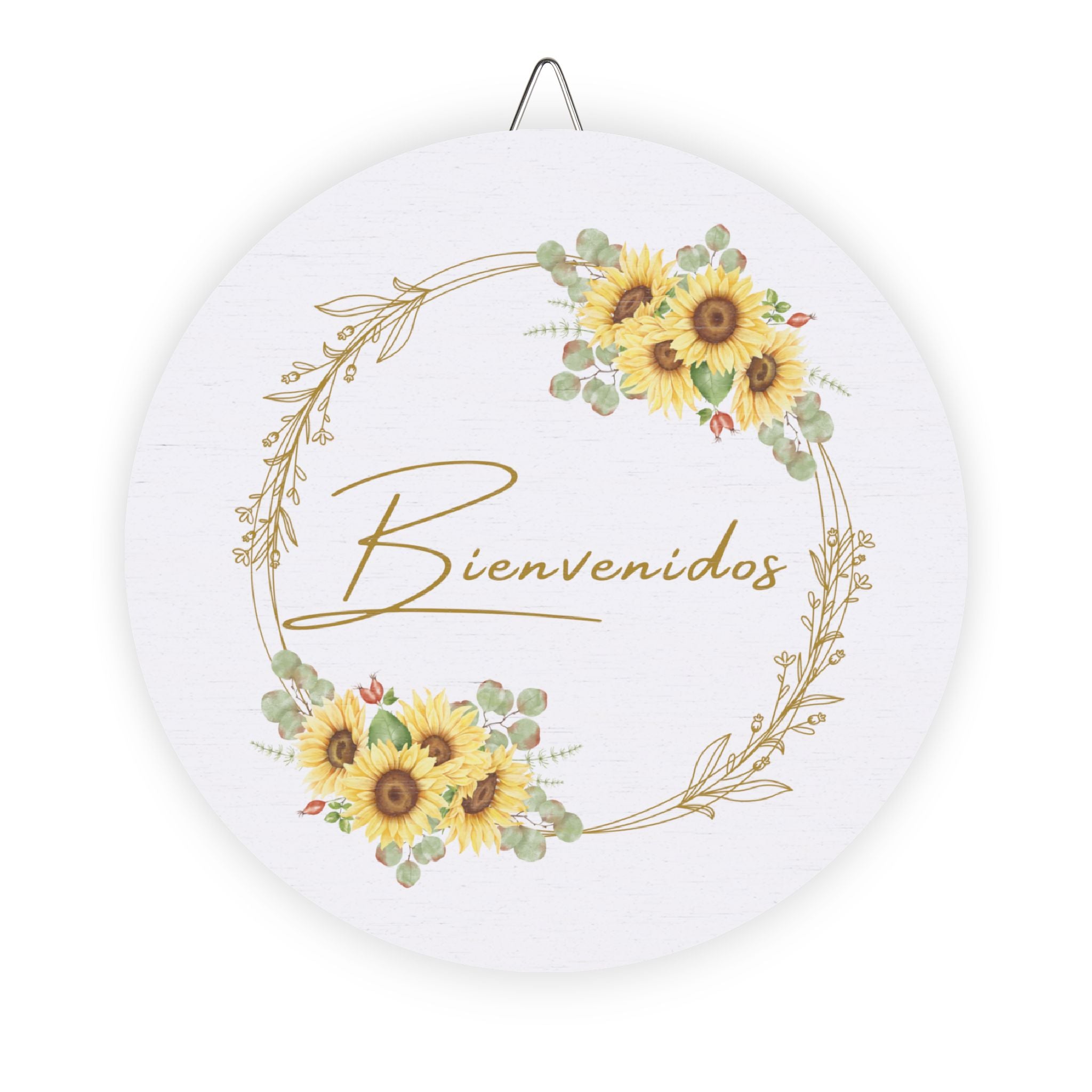 Bienvenidos Sunflower Welcome Sign for Front Door