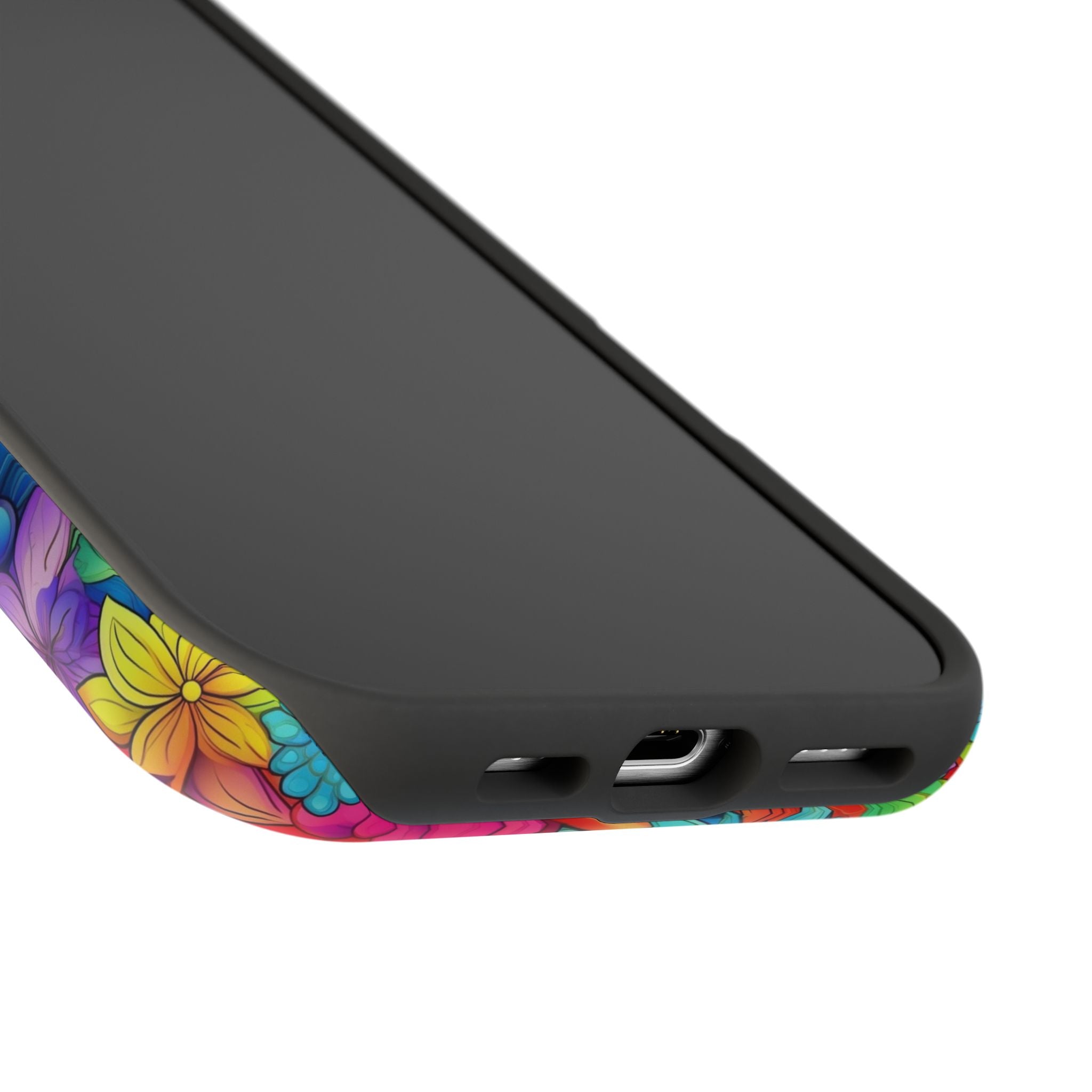 Bespattered Facade Bright Rainbow Flowers Impact-Resistant Case