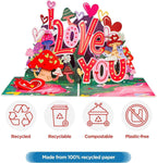 I Love You So Mush Frndly Pop Up Card - 8"x6" by Paper Love