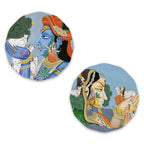 Set of 2 - Round Shape MDF Wall Hanging Decor
