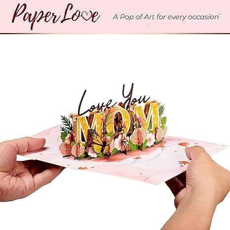 Love You Mom Pop Up Card by Paper Love
