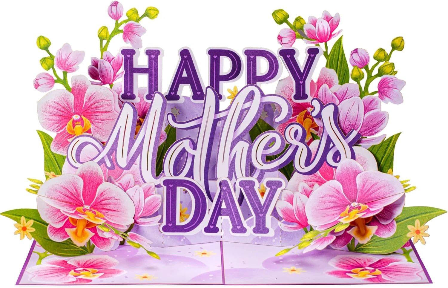Happy Mothers Day Orchids Pop Up Card - 5" x 7" by Paper Love
