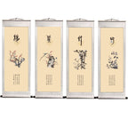 The 'Four Gentlemen' Traditional Rice Paper Scroll Paintings