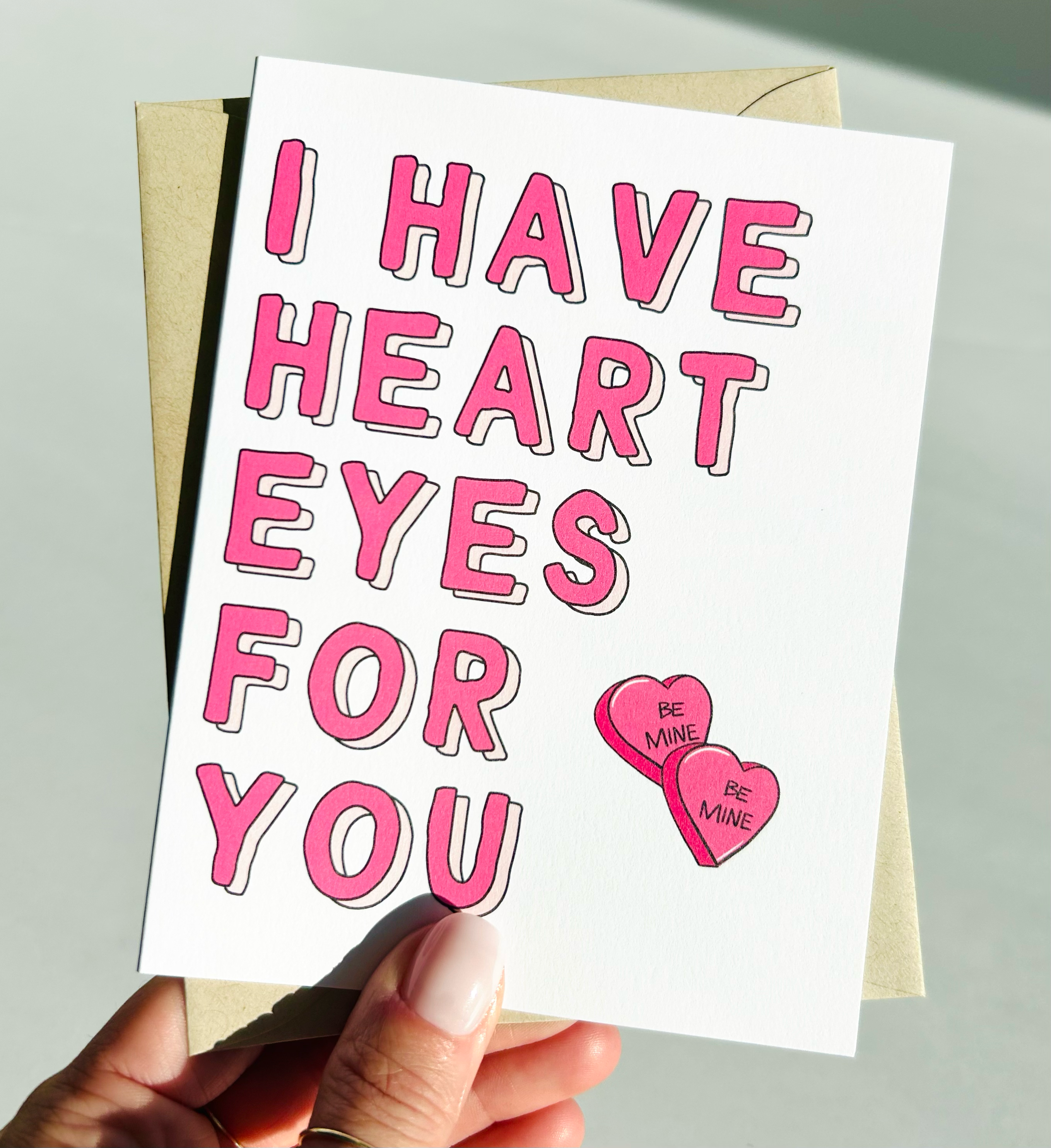 Heart Eyes Valentine's Card Funny Valentines Card Cute Card for Anniversary Card