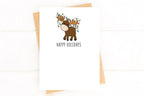 Moose Holiday Card Set, Moose Christmas Card, Unique Holiday Card by Five Dot Post