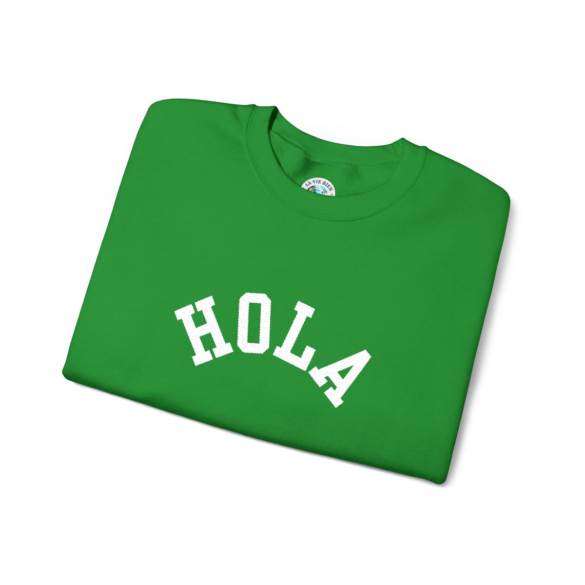 HOLA embroidered collegiate font Crewneck Sweatshirt - Gift for Spanish speakers