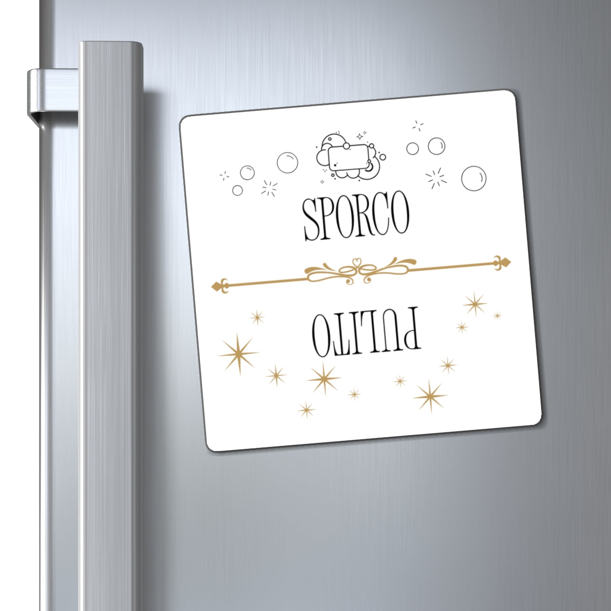 Sporco Pulito Magnet, Italian Dirty Clean Dishwasher Indicator, Reversible Kitchen Magnet