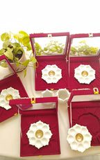 6 Inch Marble Urli with Adorned Velvet Box