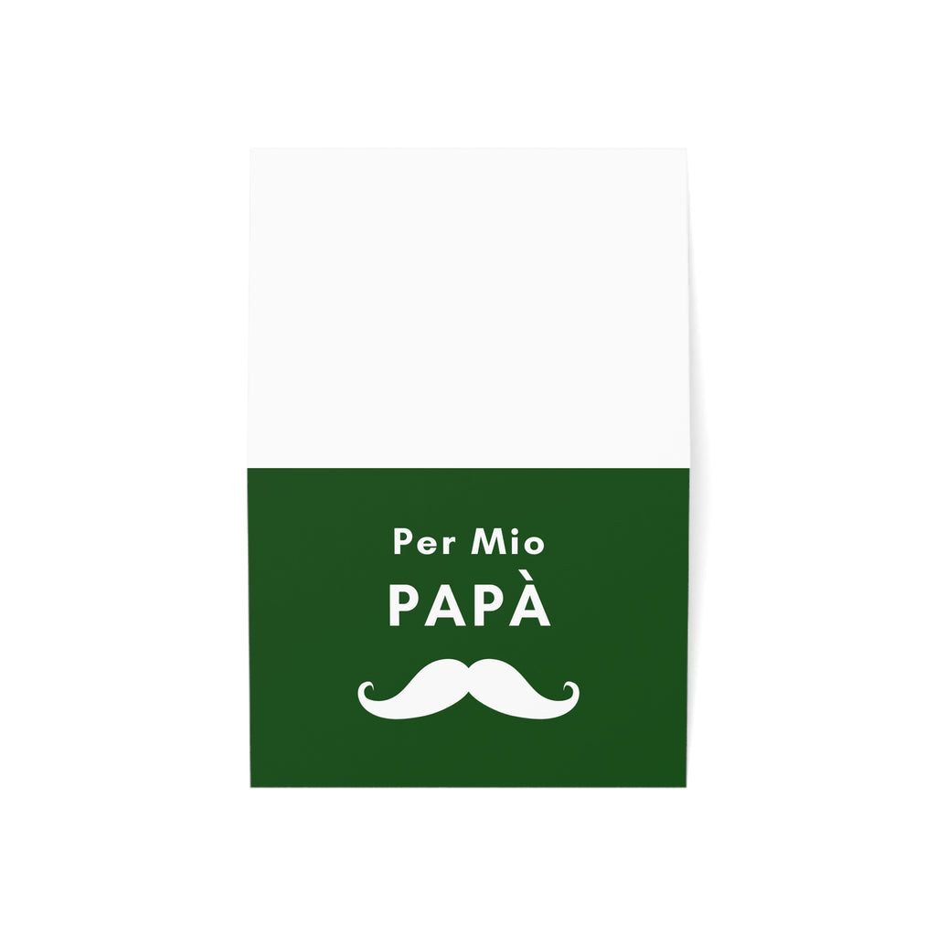 Per Mio Papà Italian Greeting Card for birthday or Father's Day, Card with Moustache, blank inside with envelope