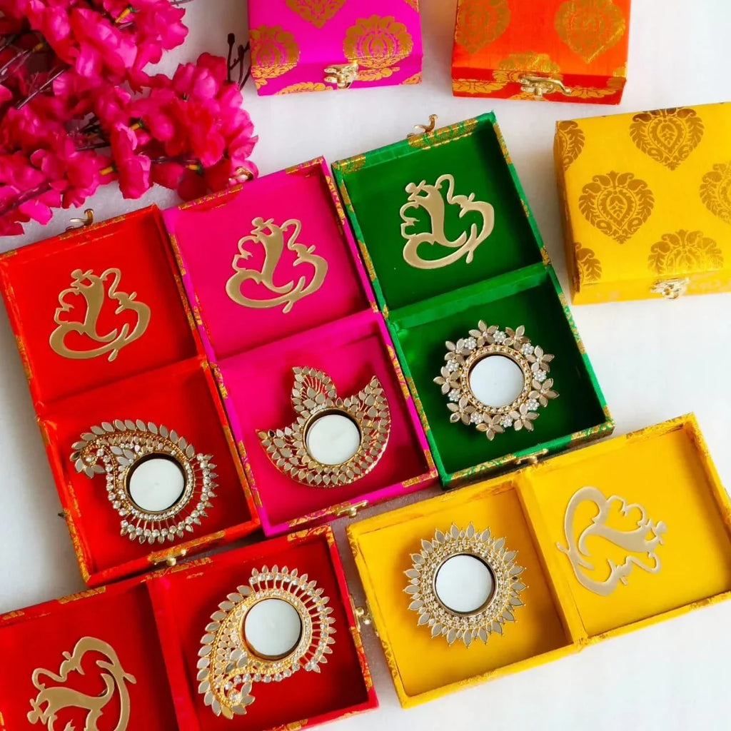 Mirror Diya with Box & Ganesha/Happy Diwali Cut Out