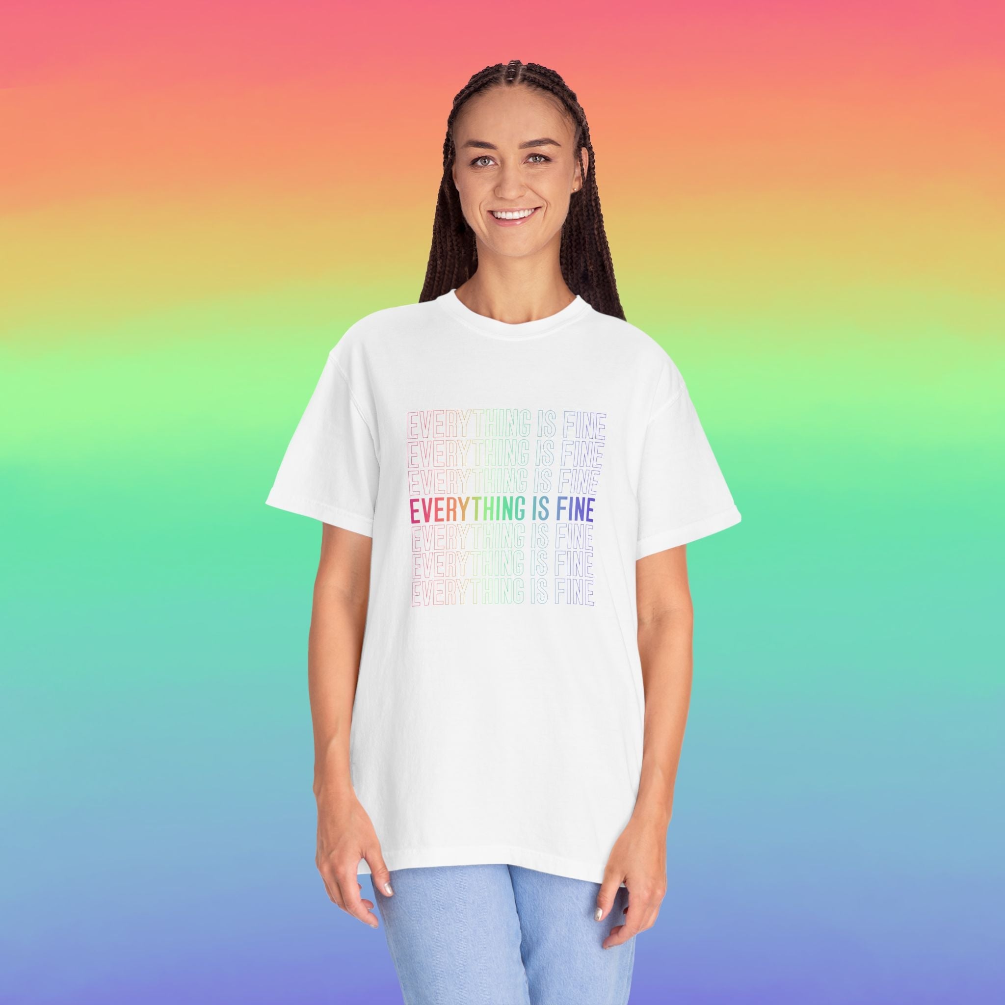 Bespattered Facade Everything Is Fine Premium Unisex Comfort Colors Garment Dyed 100% Cotton T-Shirt