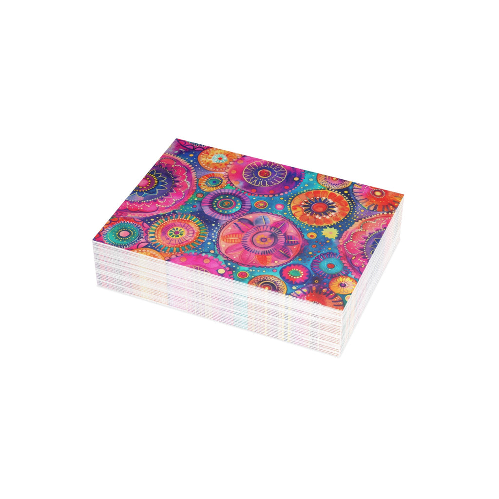 Bespattered Facade Colorful Circles Greeting Cards | Sets of 1, 10, 30, or 50