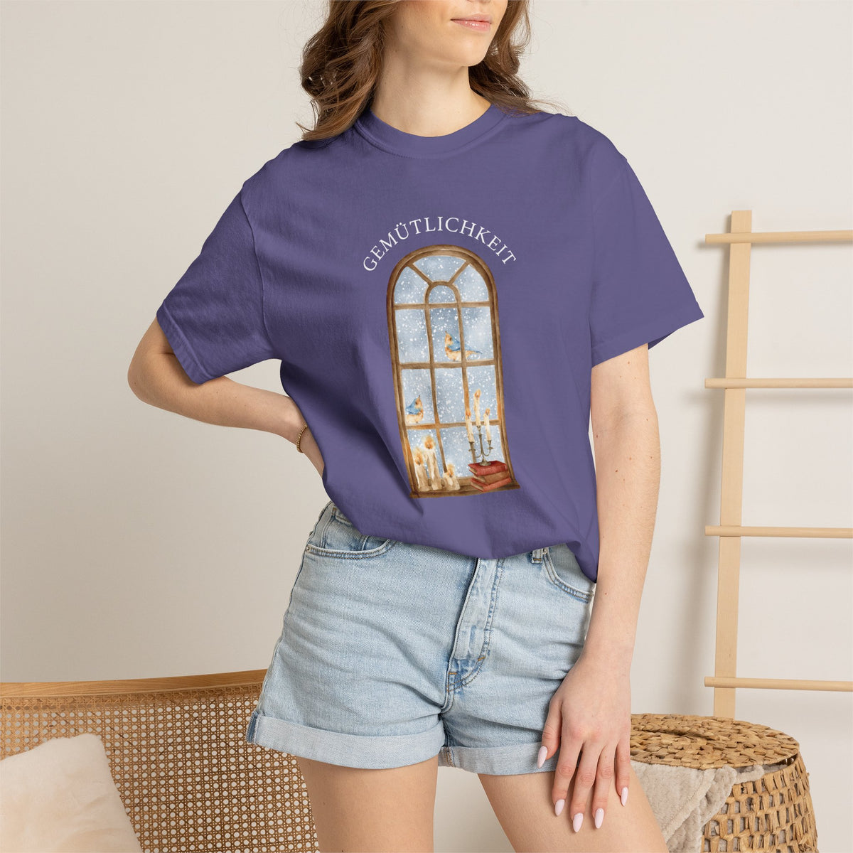 “Gemütlichkeit” Gothic Arch Window cozy German T-Shirt
