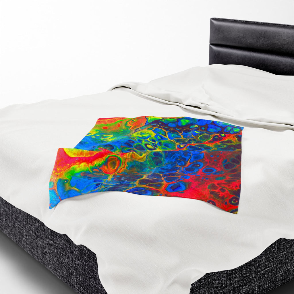 Bespattered Facade Rainbow Velveteen Plush Blanket | 3 Sizes