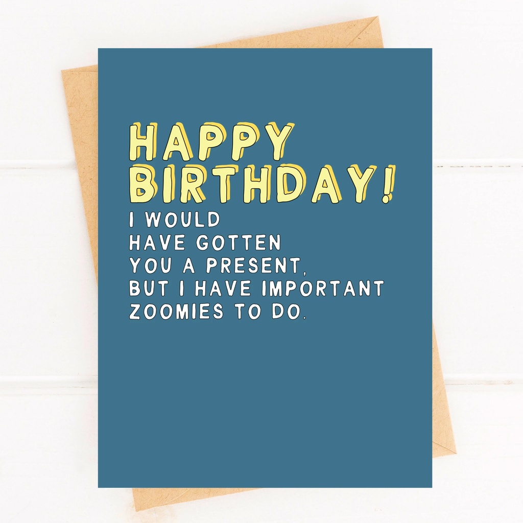 Dog Birthday Card - Pet Parent Greeting Card Birthday Zoomies by Five Dot Post