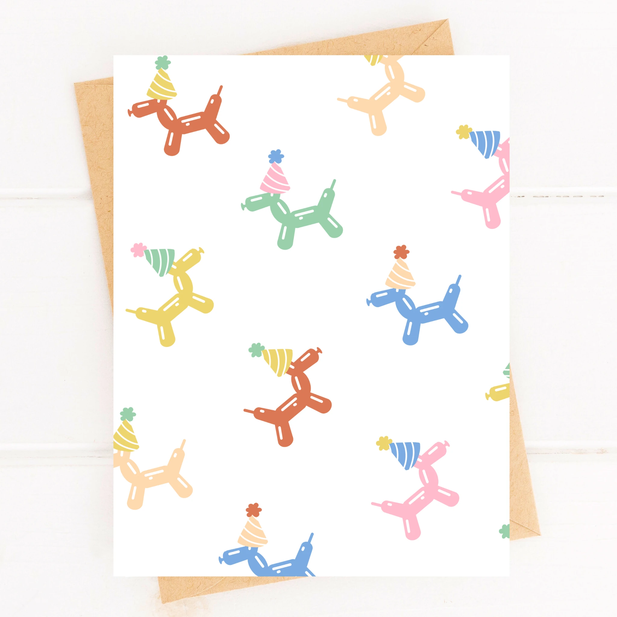 Cute Dog Birthday Party Card for Pet Party Dog Parent Card by Five Dot Post