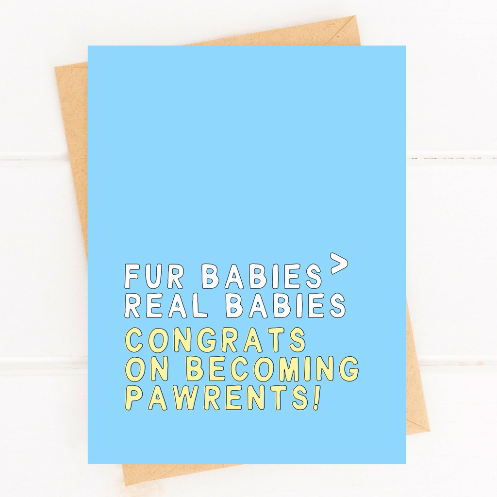 Funny New Puppy Card for Puppy Shower New Dog Parent Card Fur Babies by Five Dot Post