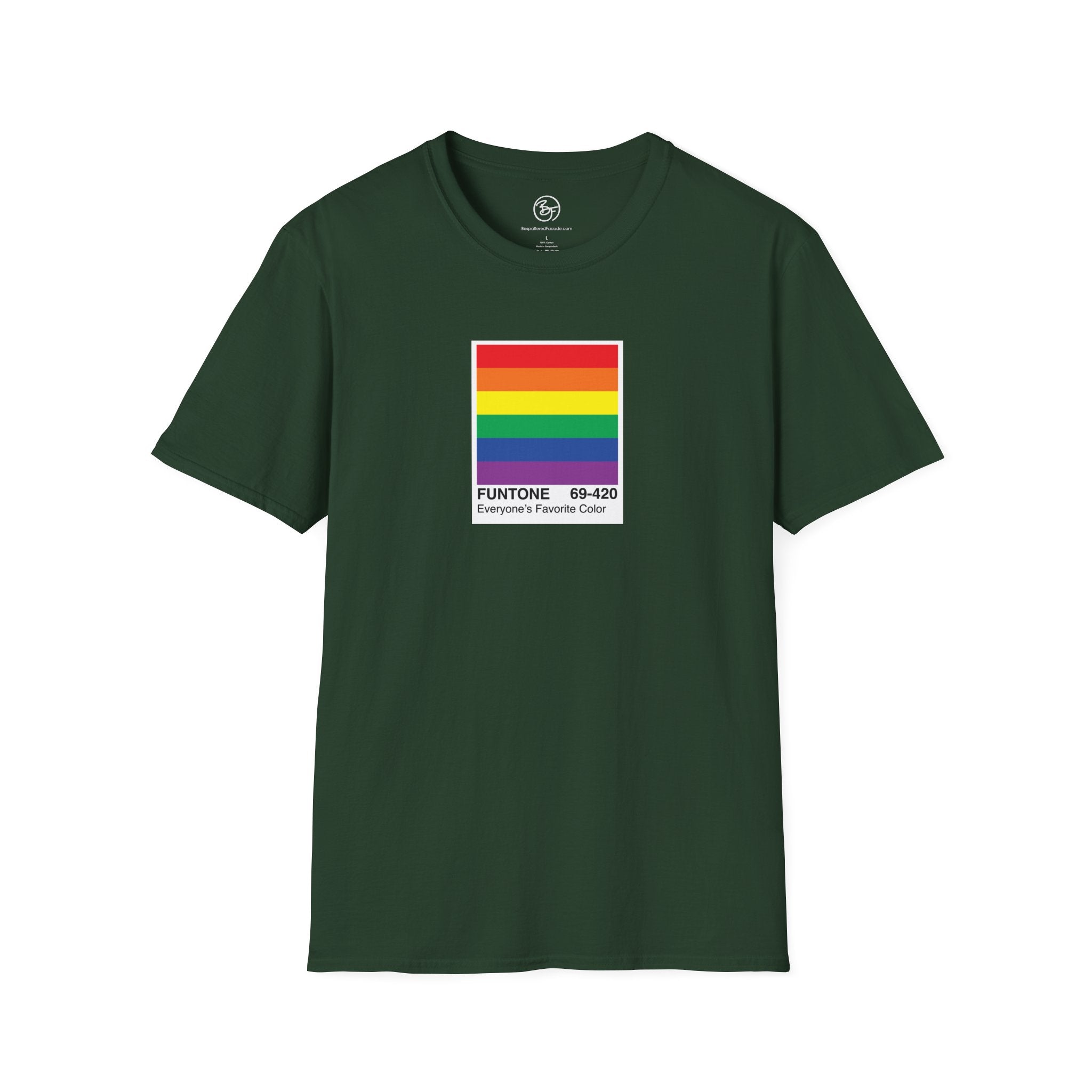 Bespattered Facade Everyone's Favorite Color Rainbow "Funtone" Chip Unisex Softstyle T-Shirt