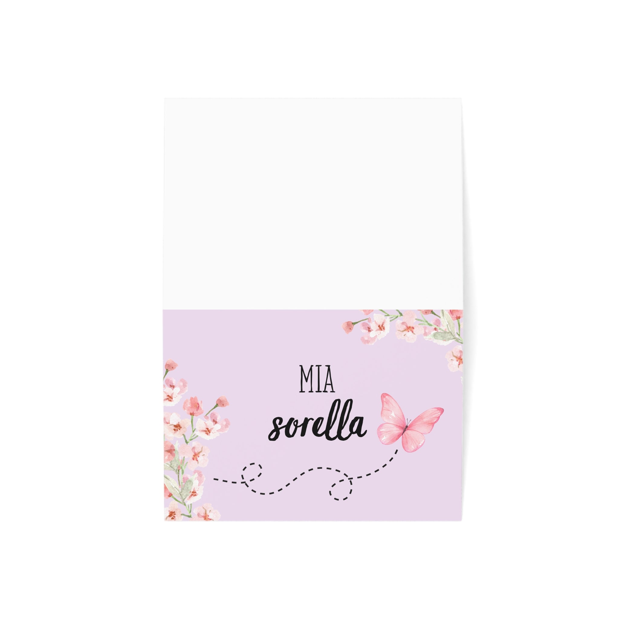 Italian sister Mia Sorella Floral Butterfly Greeting Card