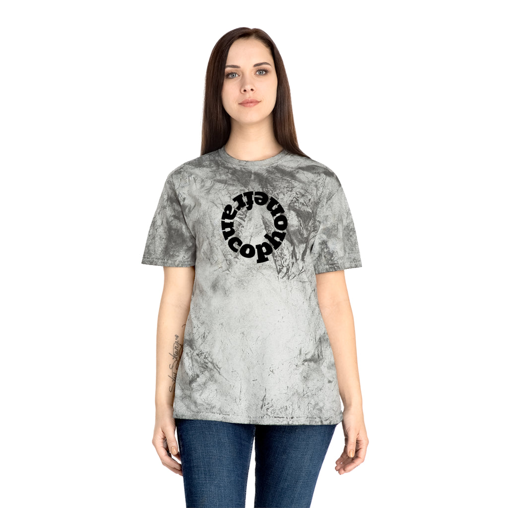 Francophone circular tye-dye tee shirt, retro unisex t-shirt for French language speakers