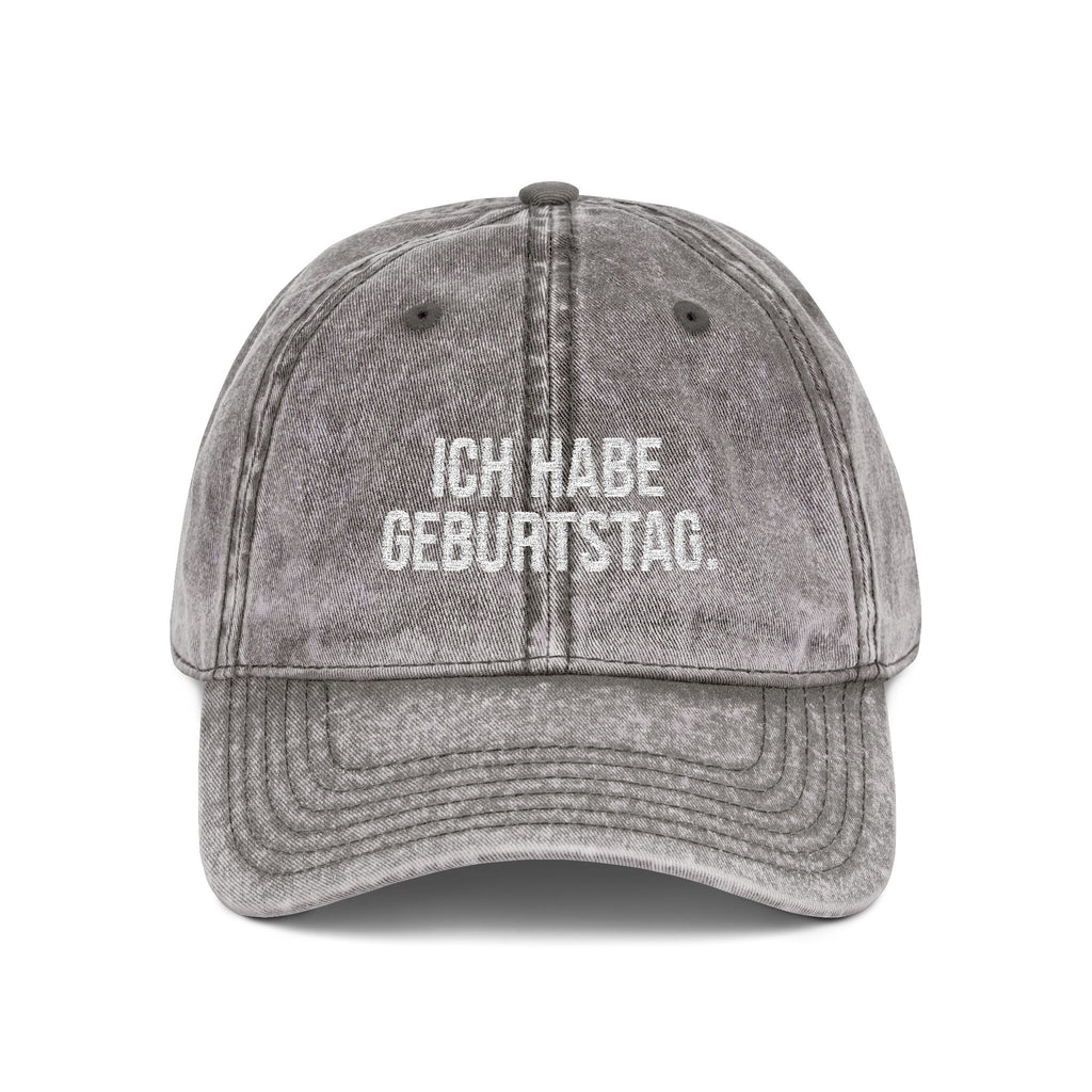 Ich habe Geburtstag german birthday baseball Cap, Vintage Embroidered Hat by Printify