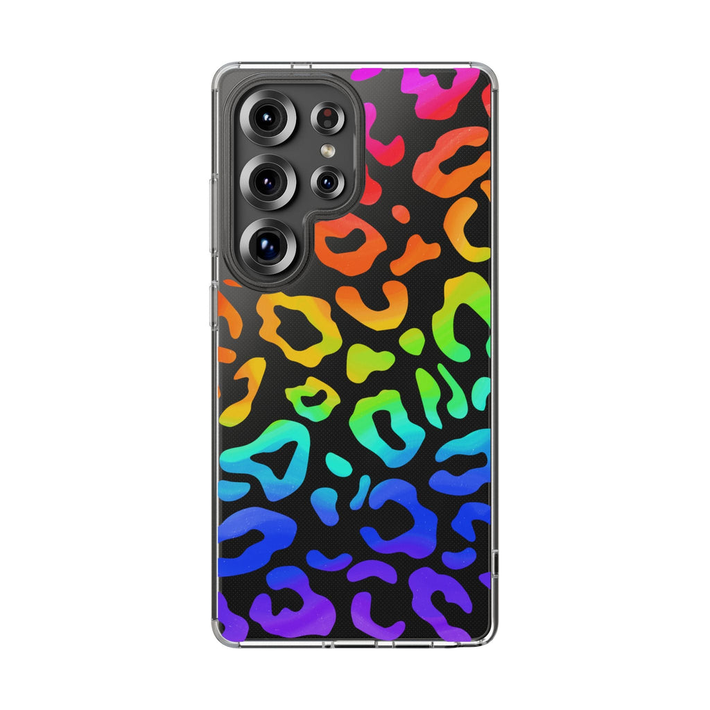 Bespattered Facade Watercolor Rainbow Leopard Clear Case